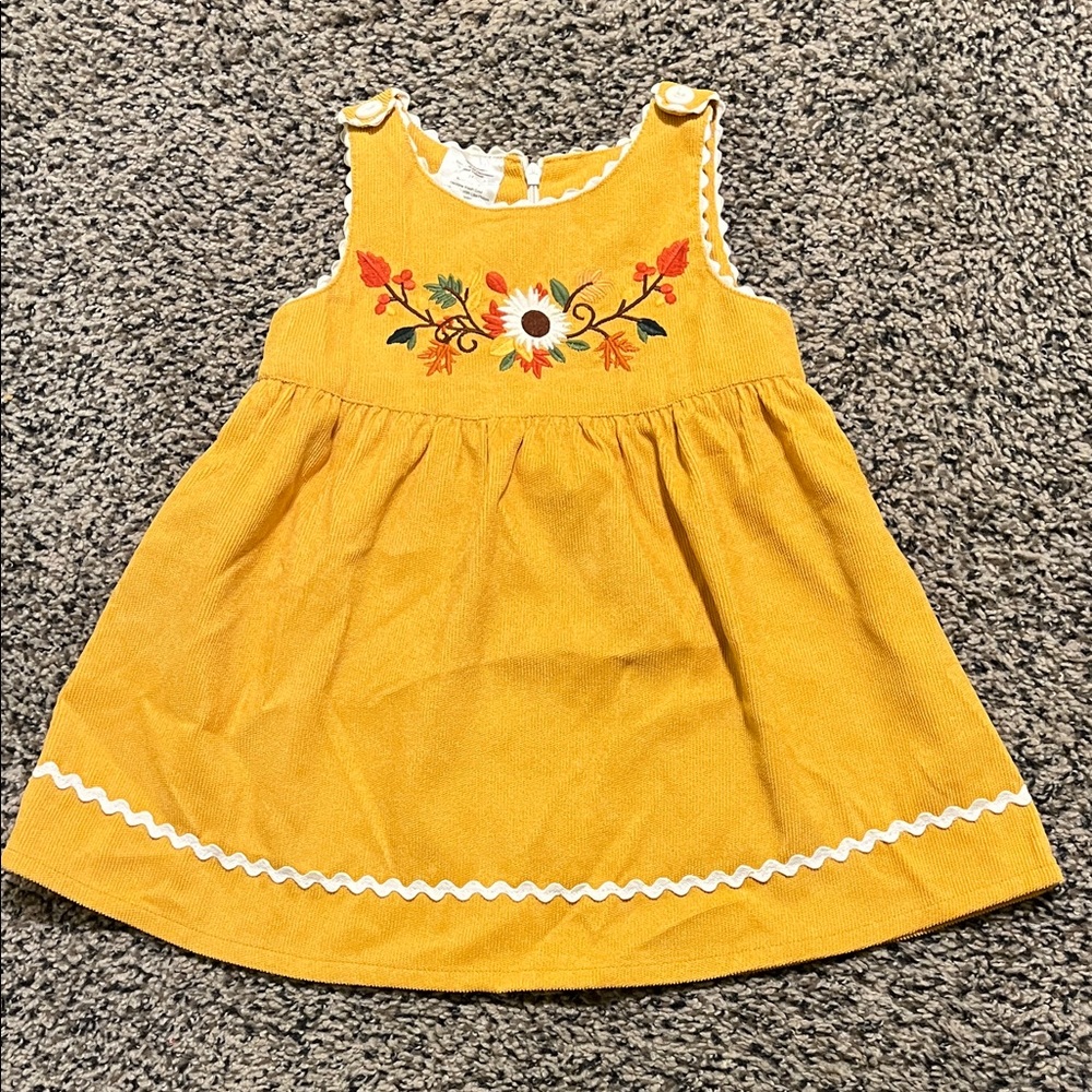 Yellow Embroidered Baby Dress